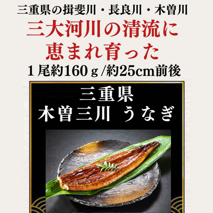 国産 木曽三川うなぎ 蒲焼き 国産 1尾 160g 無頭 背開